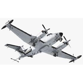 Beechcraft RC12 Guardrail Rigged 3D model